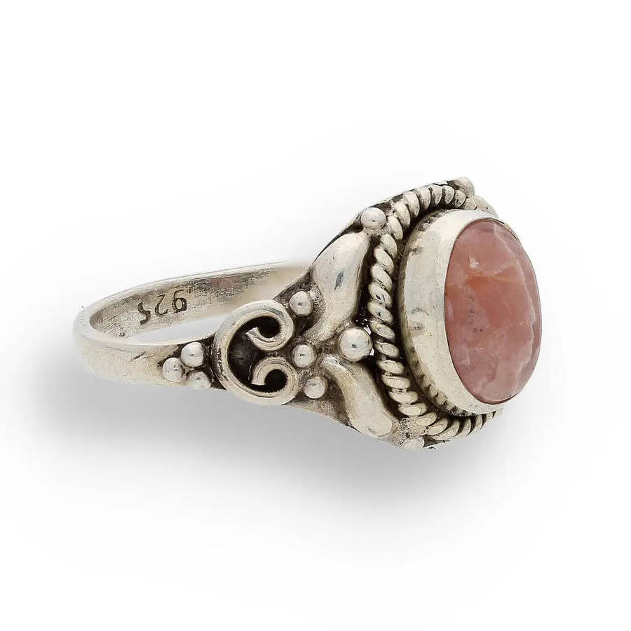 Rhodochrosite Sterling Silver Ring  A Symbol of Love & Healing