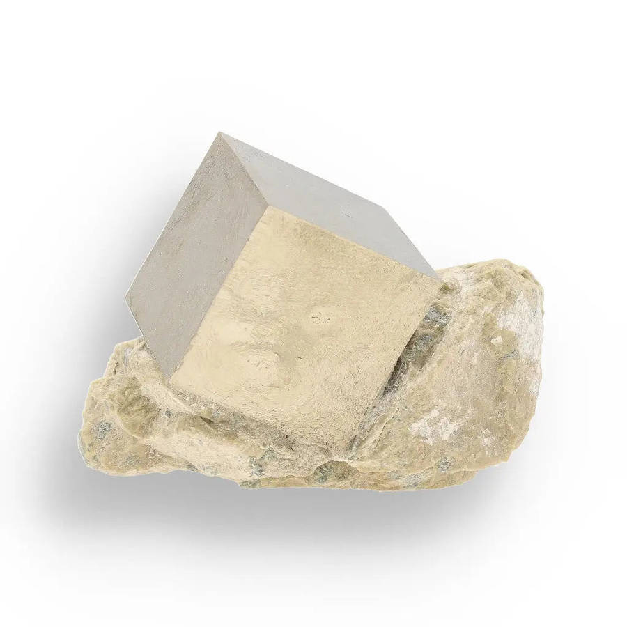 Navajún Pyrite Cube on Matrix - Collector Grade Specimen