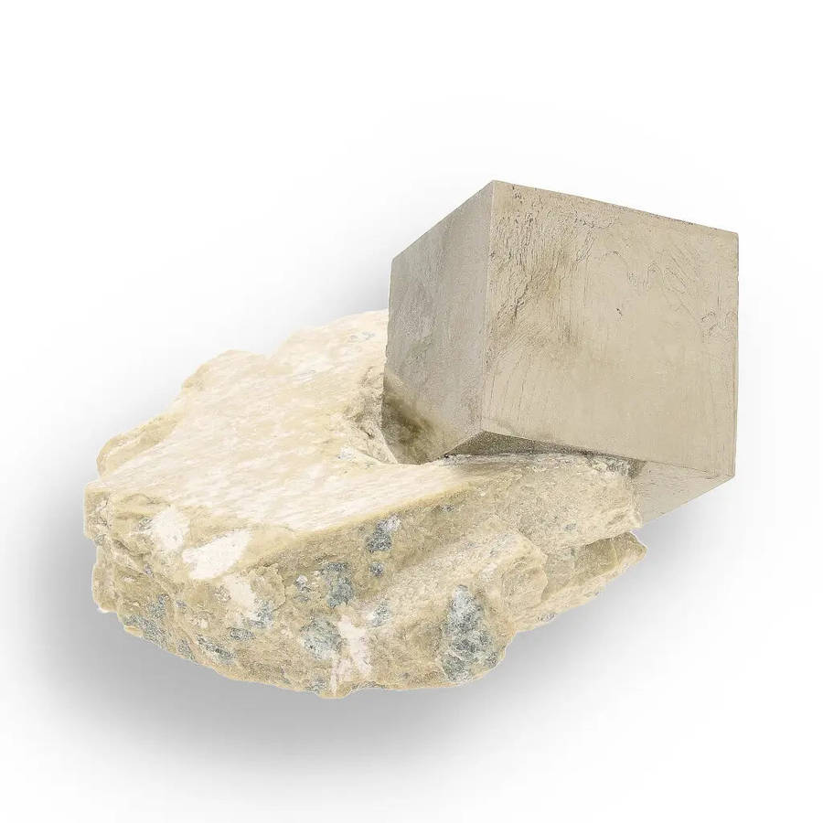 Navajún Pyrite Cube on Matrix - Collector Grade Specimen