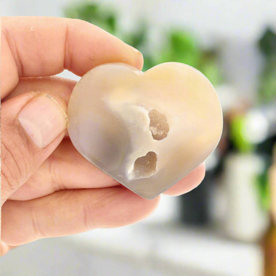 Agate Crystal Heart for Inner Strength