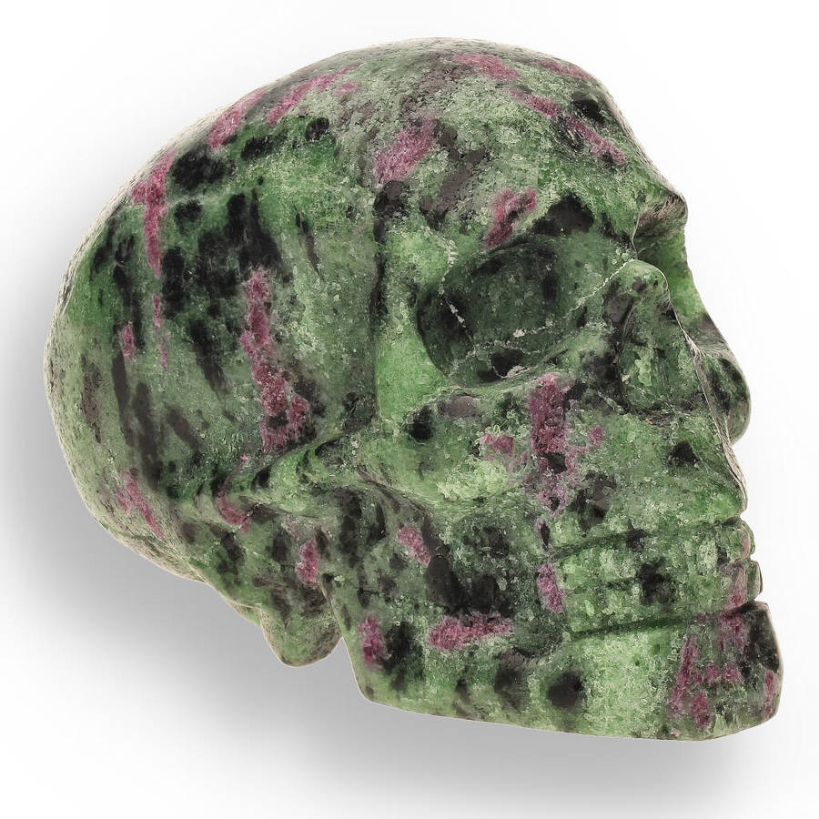 Ruby Zoisite Skull: Fusion of Passion & Growth