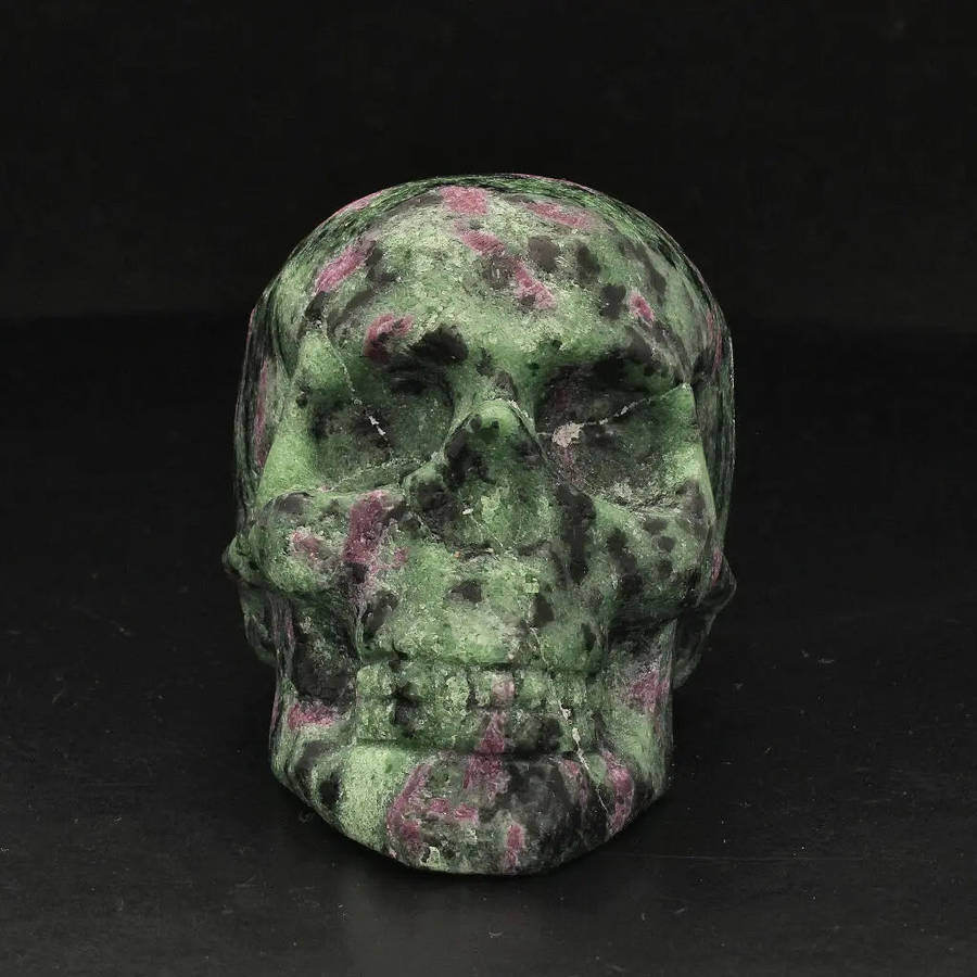 Ruby Zoisite Skull: Fusion of Passion & Growth