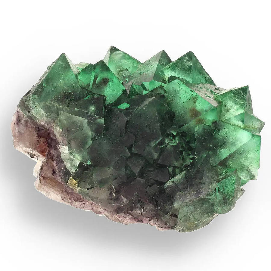 Spectacular Green and Purple Fluorite Octahedral Crystal Cluster - Riemvasmaak, Northern Cape, So...