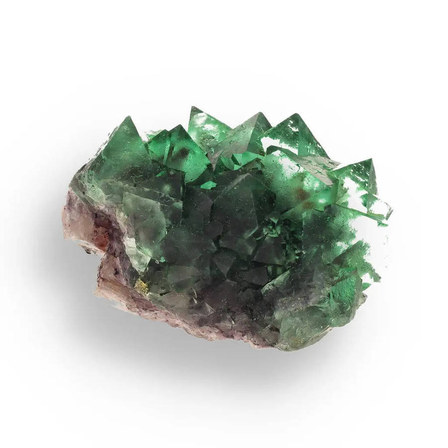 Spectacular Green and Purple Fluorite Octahedral Crystal Cluster - Riemvasmaak, Northern Cape, So...