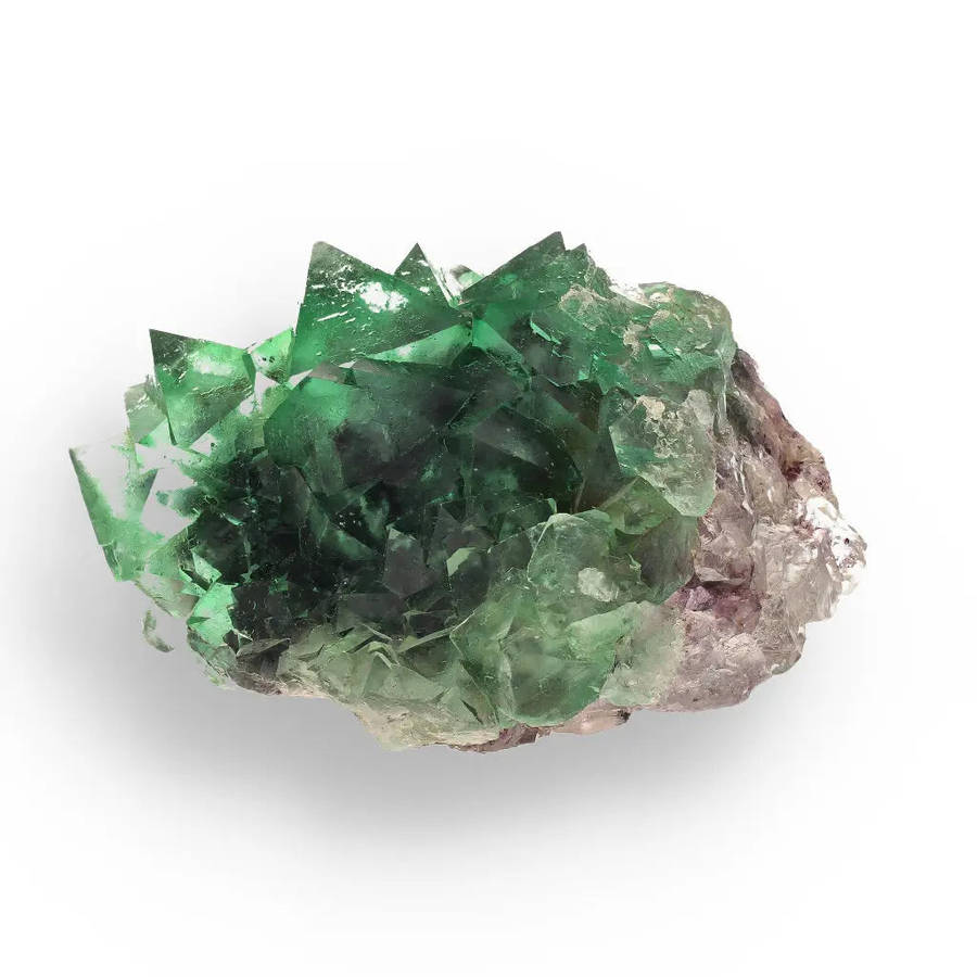 Spectacular Green and Purple Fluorite Octahedral Crystal Cluster - Riemvasmaak, Northern Cape, So...