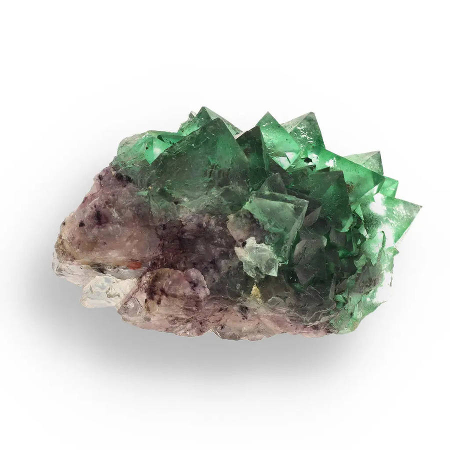 Spectacular Green and Purple Fluorite Octahedral Crystal Cluster - Riemvasmaak, Northern Cape, So...
