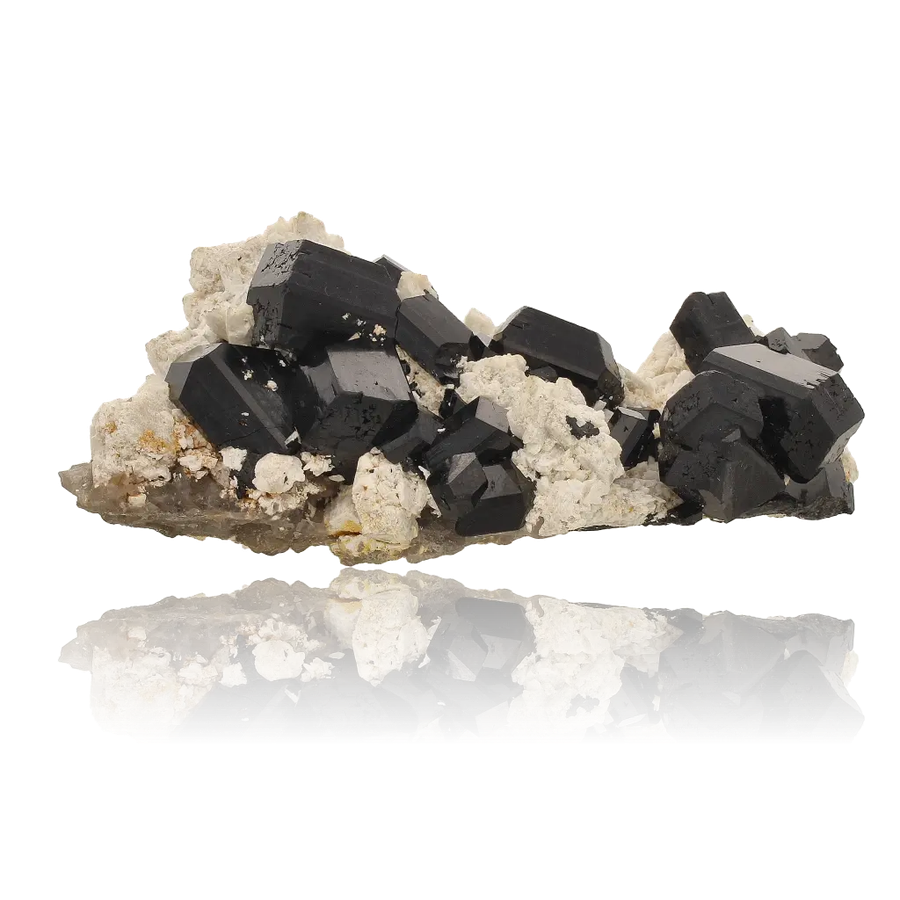 Schorl Black Tourmaline with Feldspar and Smoky Quartz