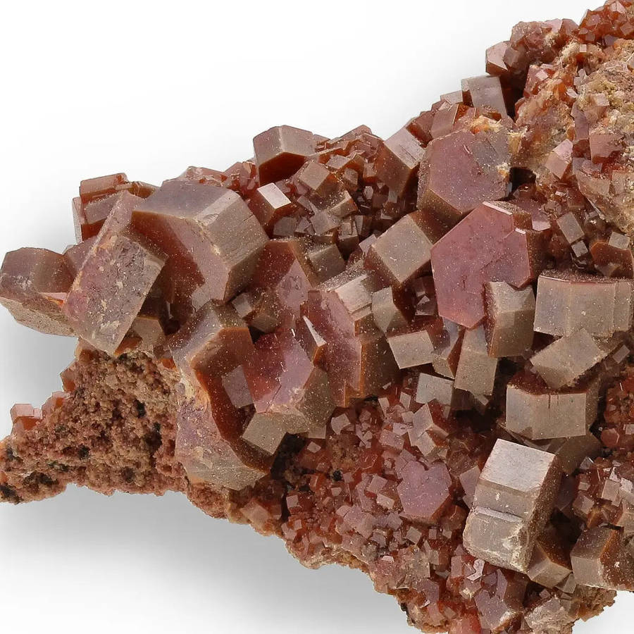 Vanadinite Cluster: Red Hexagons from the Moroccan Desert