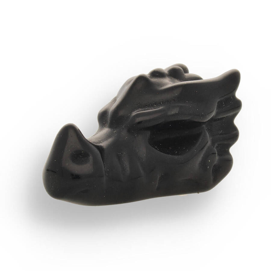 Black Onyx Dragon Head - Shadow Guardian