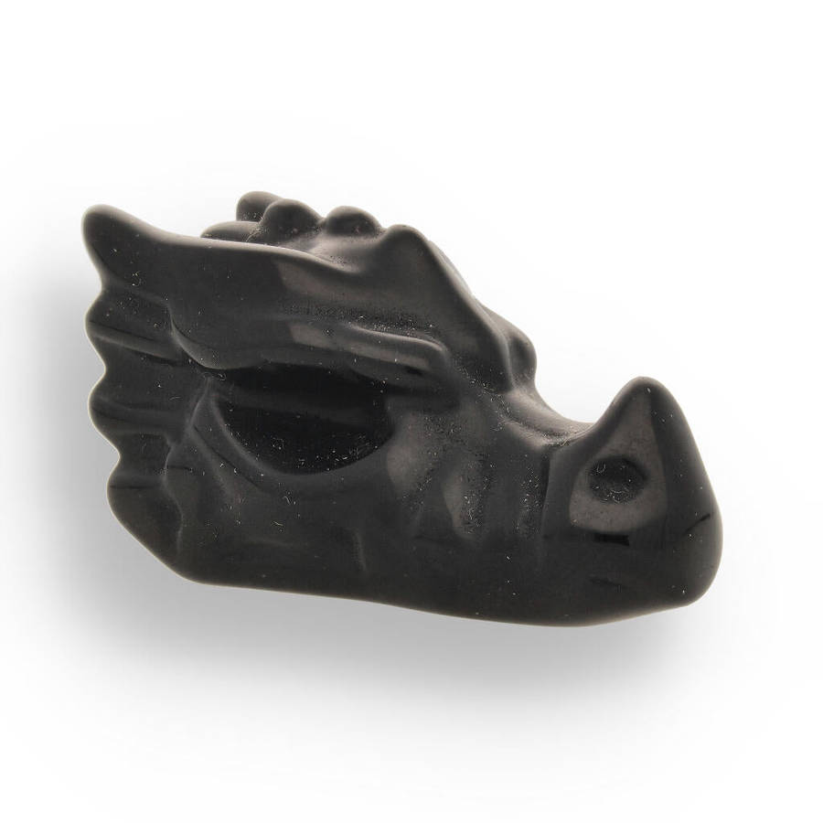 Black Onyx Dragon Head - Shadow Guardian