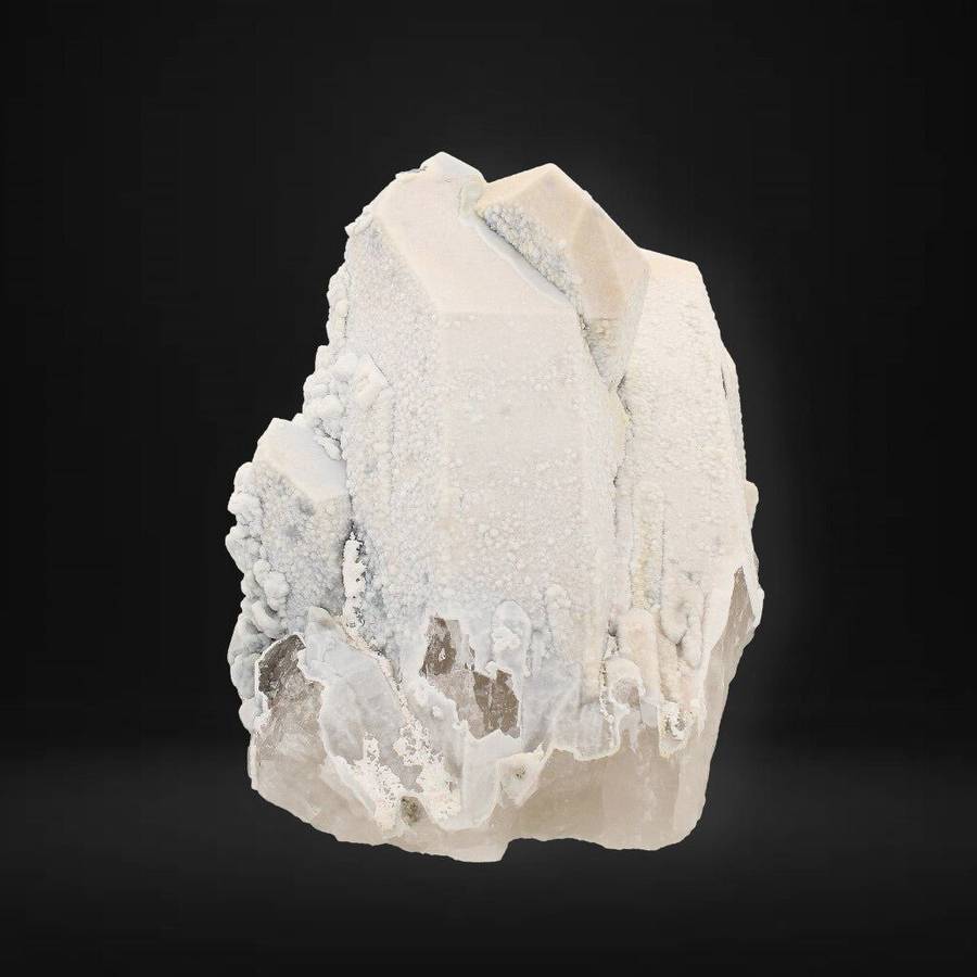 Calcite Coated Smoky Quartz Cluster
