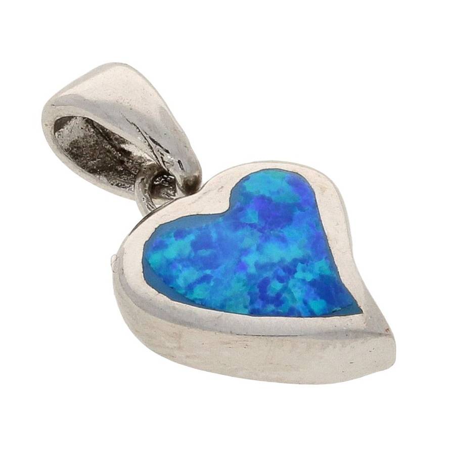 Cupid's Fire: Heart Synthetic Opal Necklace