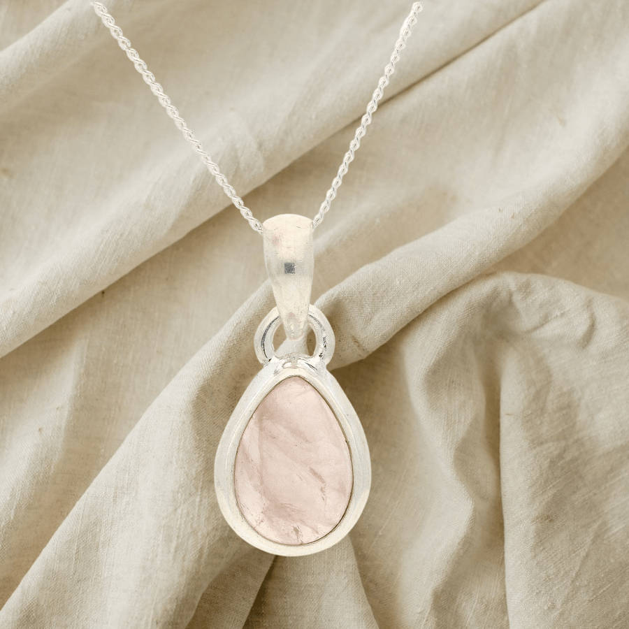 Enchanted Echoes: Rose Quartz Sterling Silver Necklace