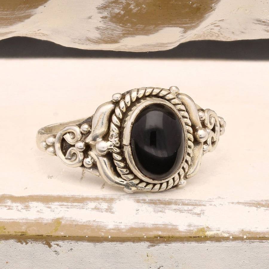 Black Onyx: Infinite Strength Sterling Silver Ring