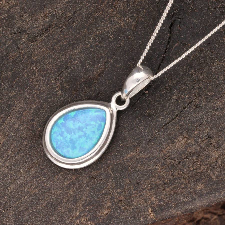Eternal Fire: Synthetic Opal Necklace