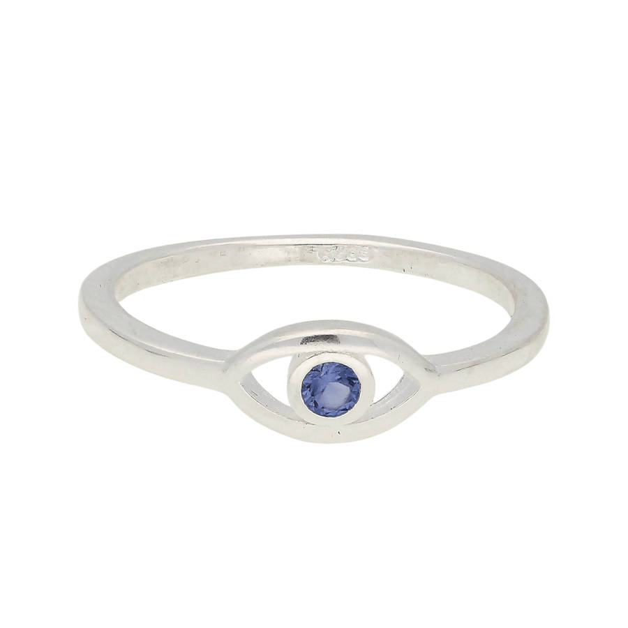 Evil Eye Sterling Silver Ring