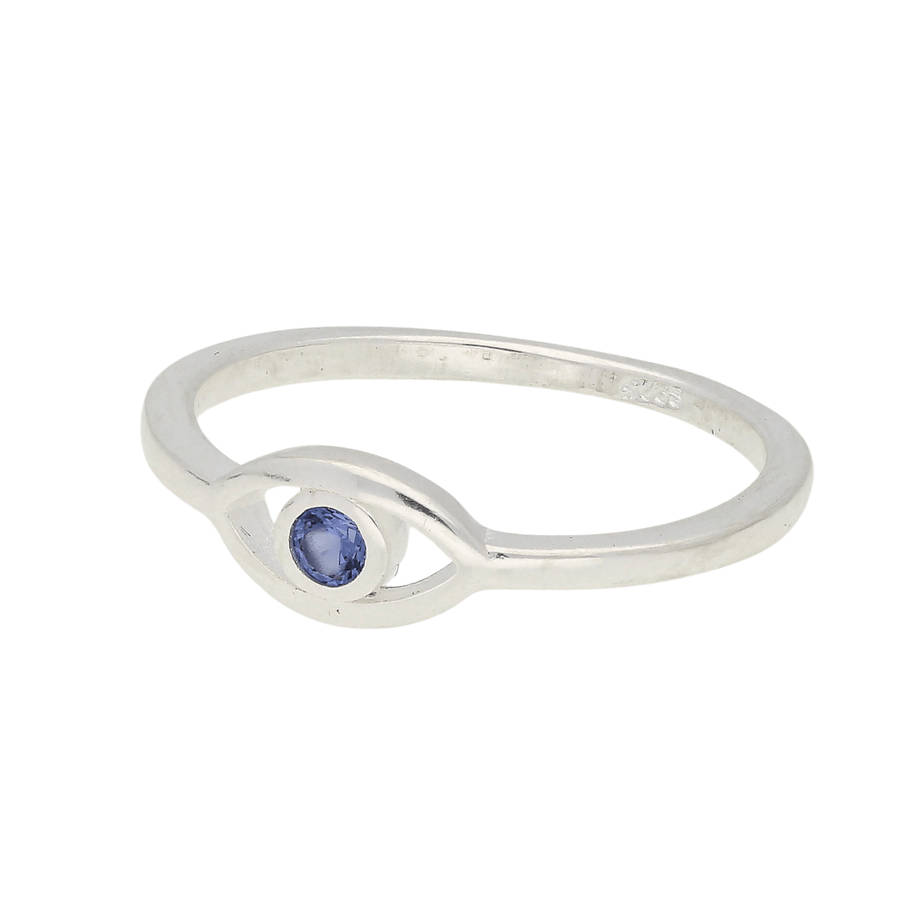 Evil Eye Sterling Silver Ring