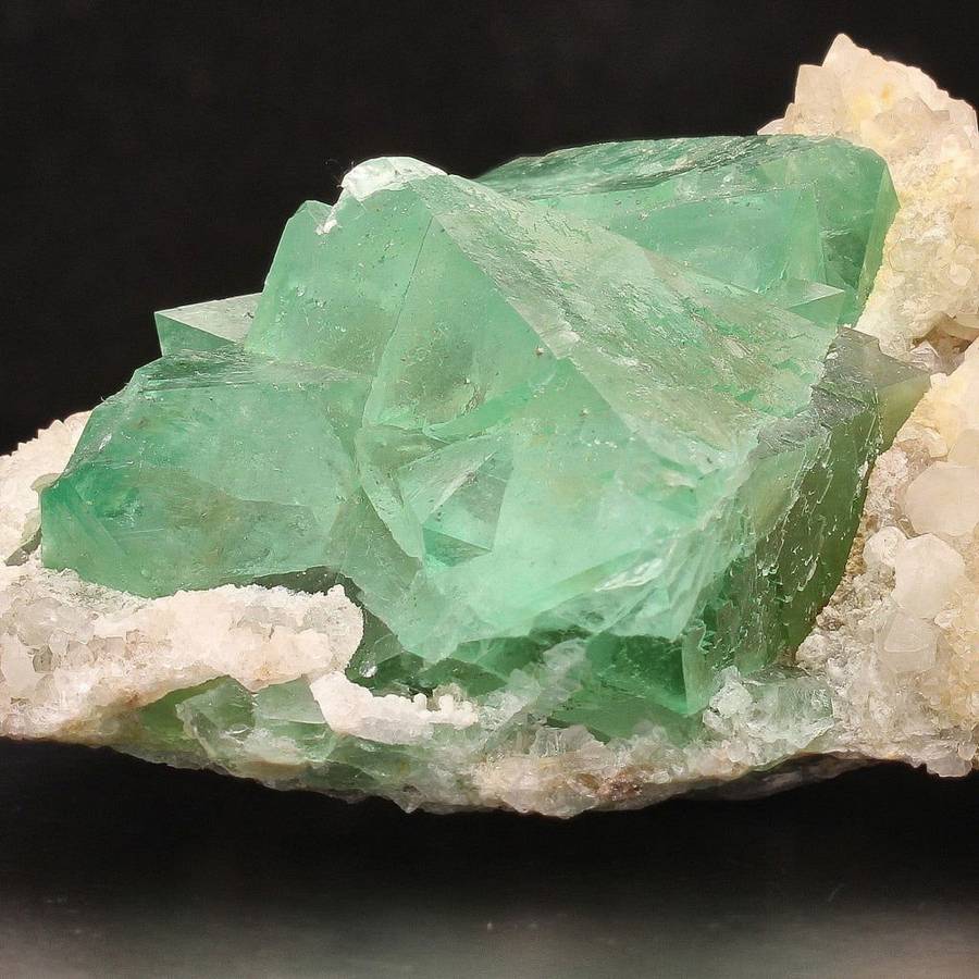 Fluorite Octahedra on Quartz (Riemvasmaak)