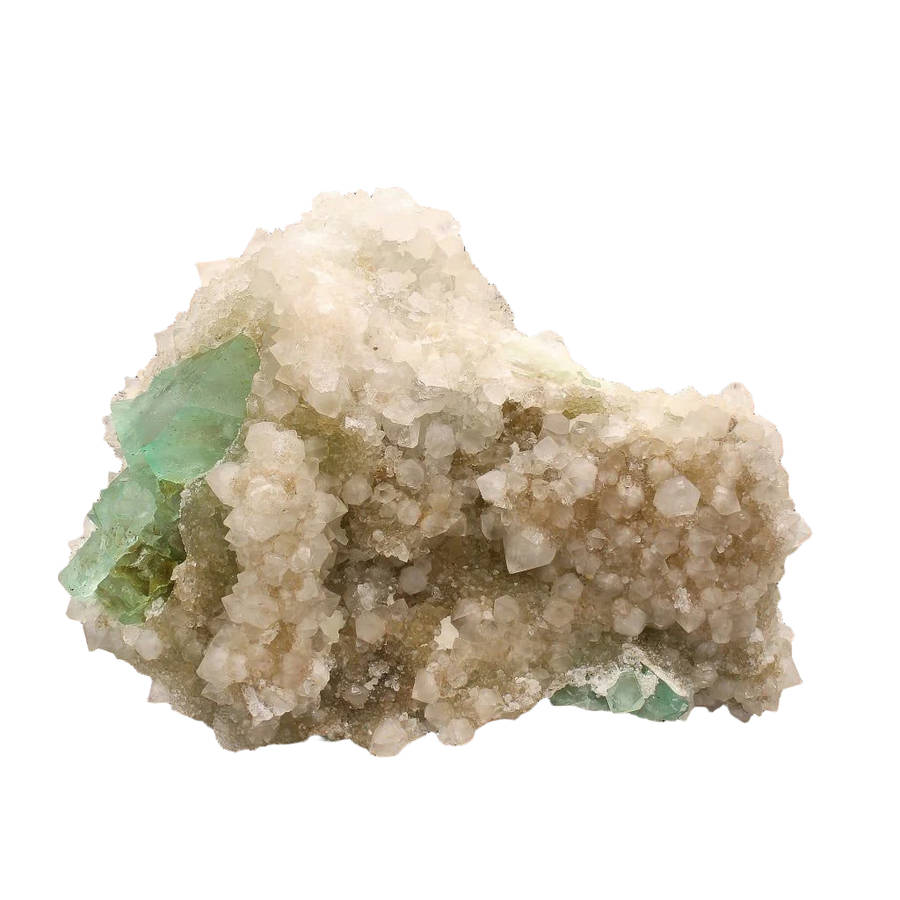 Quartz-Encrusted Fluorite Octahedra Beauty