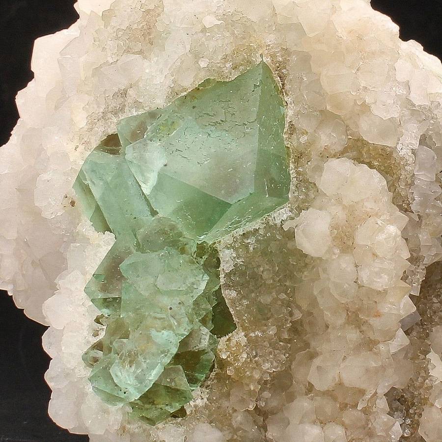 Quartz-Encrusted Fluorite Octahedra Beauty