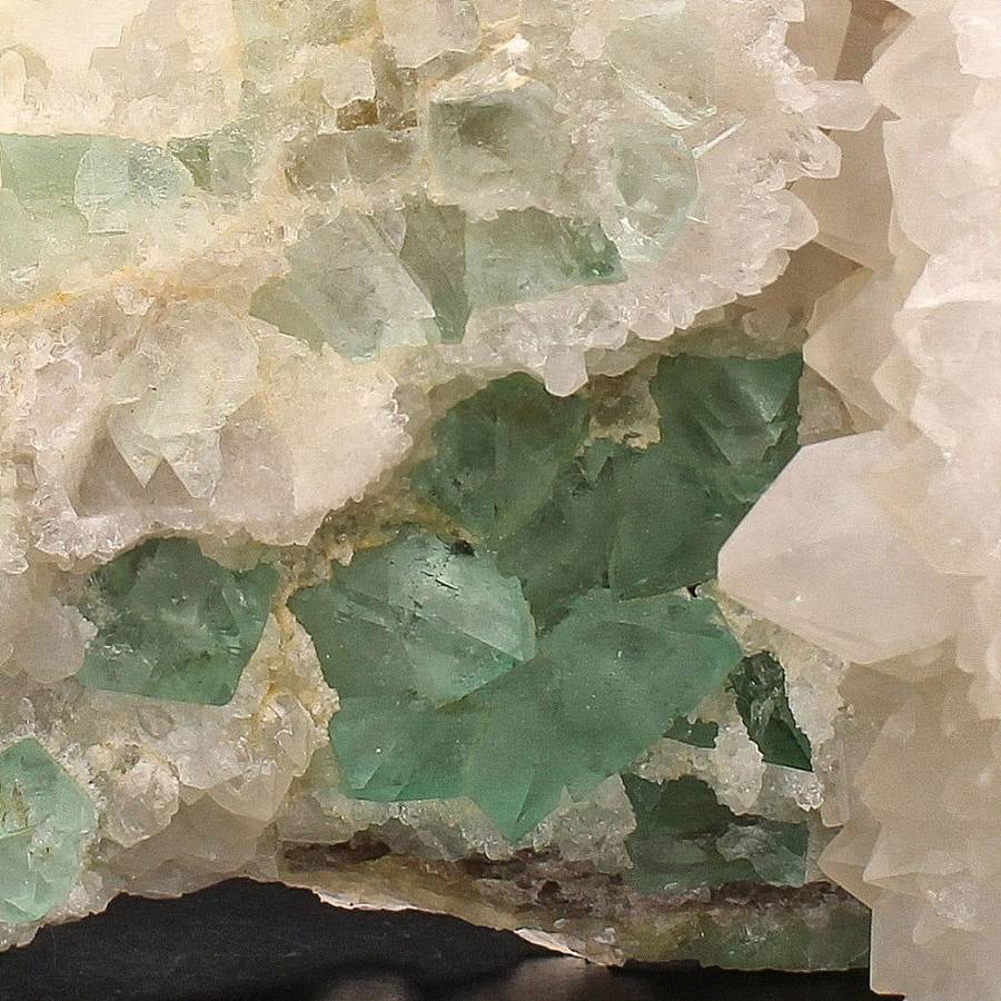 Quartz-Encrusted Fluorite Octahedra Beauty