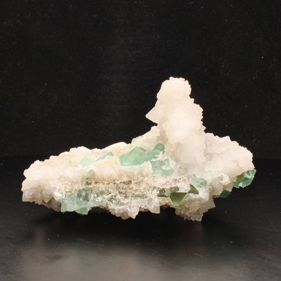 Quartz-Encrusted Fluorite Octahedra Beauty