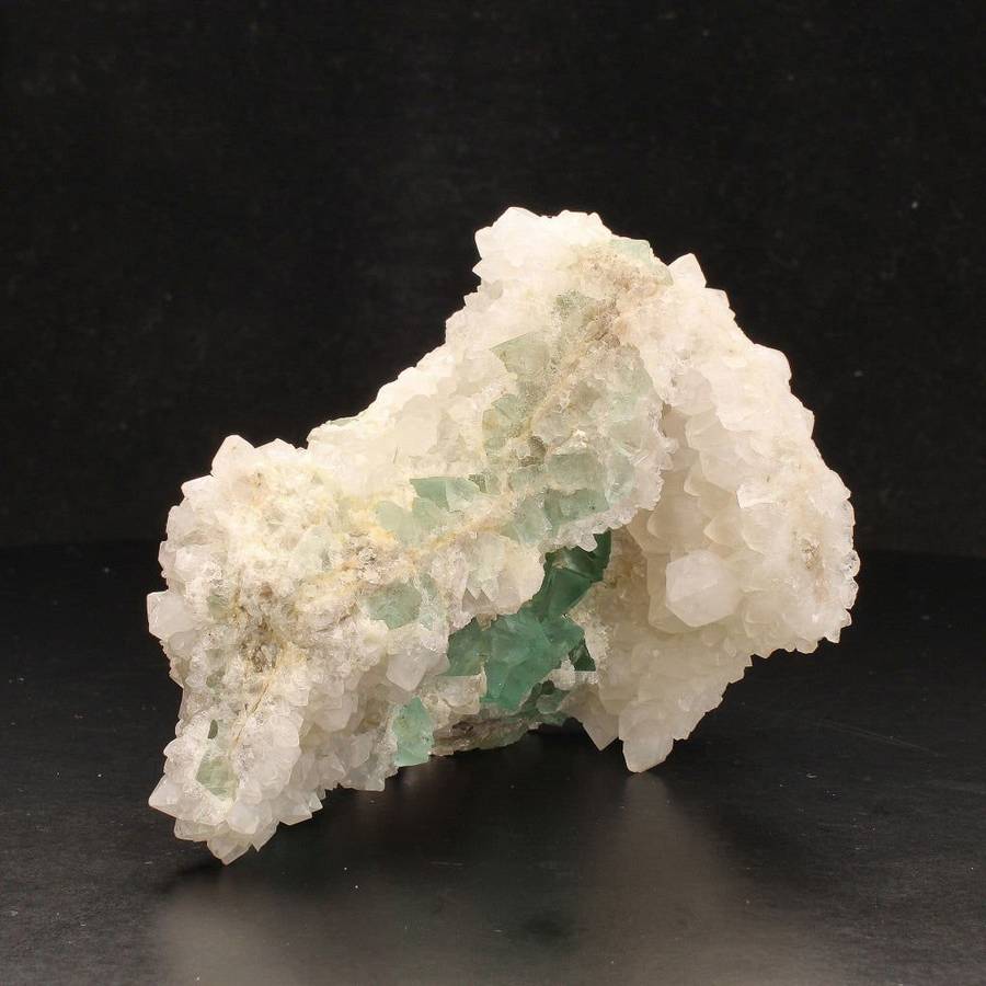 Quartz-Encrusted Fluorite Octahedra Beauty