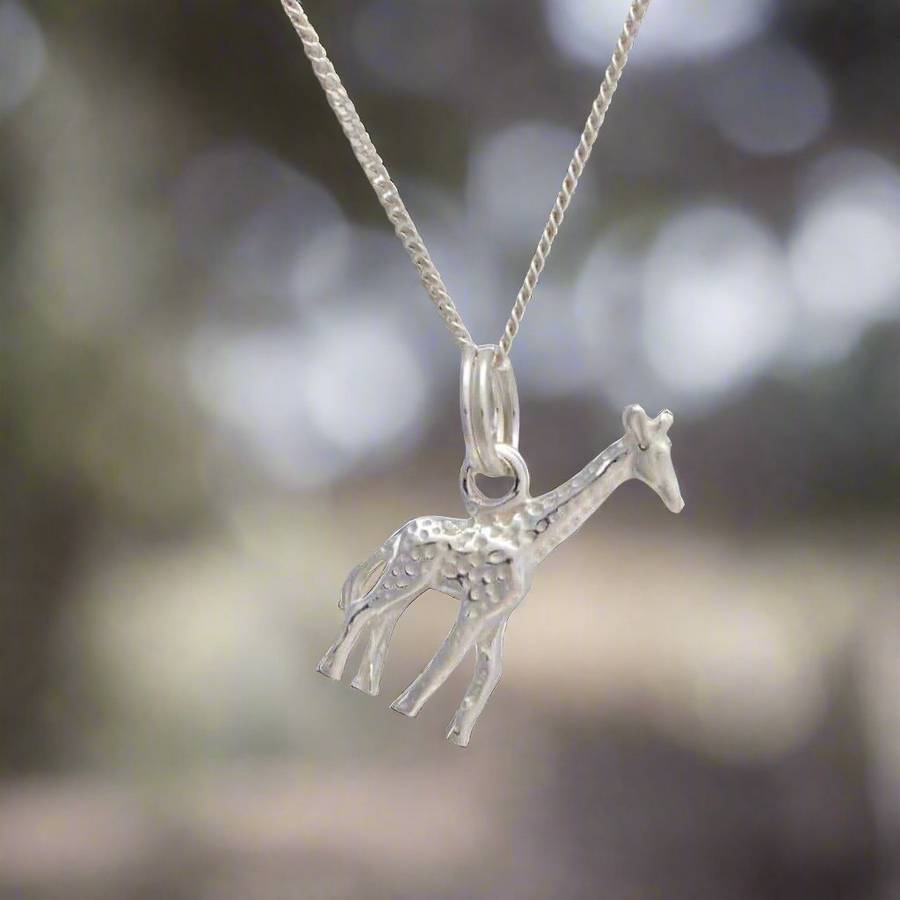 Giraffe Sterling Silver Necklace