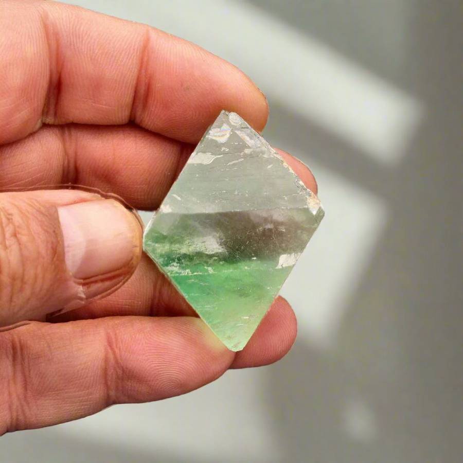 Natural Green Fluorite Octahedron