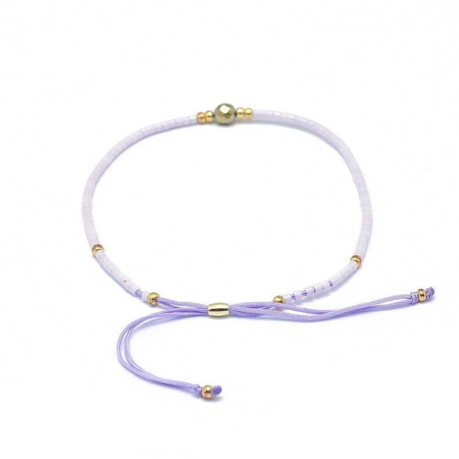 Pyrite & Seed Bead Adjustable Bracelet