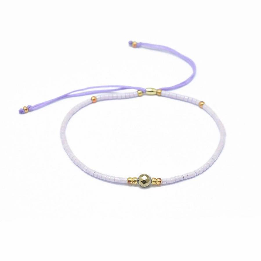 Pyrite & Seed Bead Adjustable Bracelet