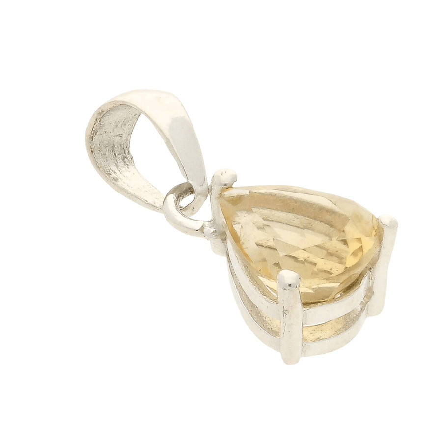 Radiant Tears: Teardrop Faceted Citrine Necklace