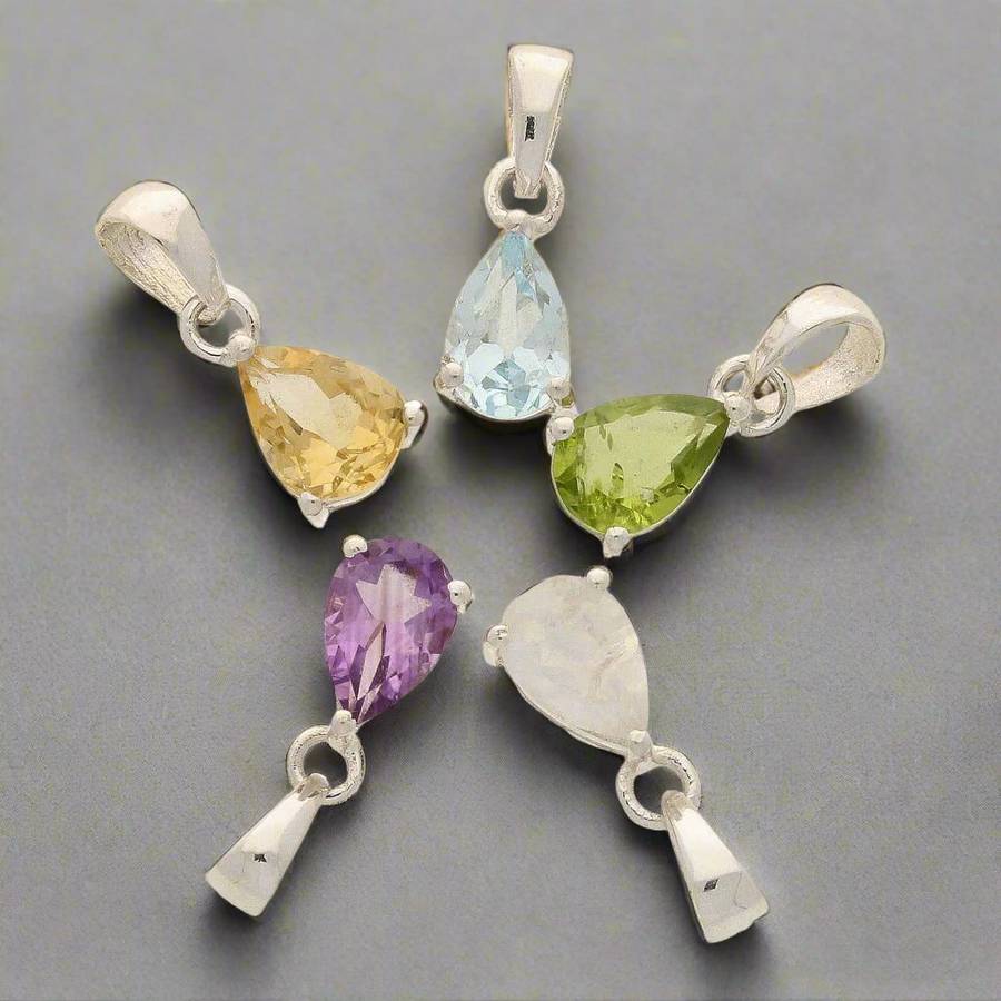 Radiant Tears: Teardrop Faceted Citrine Necklace
