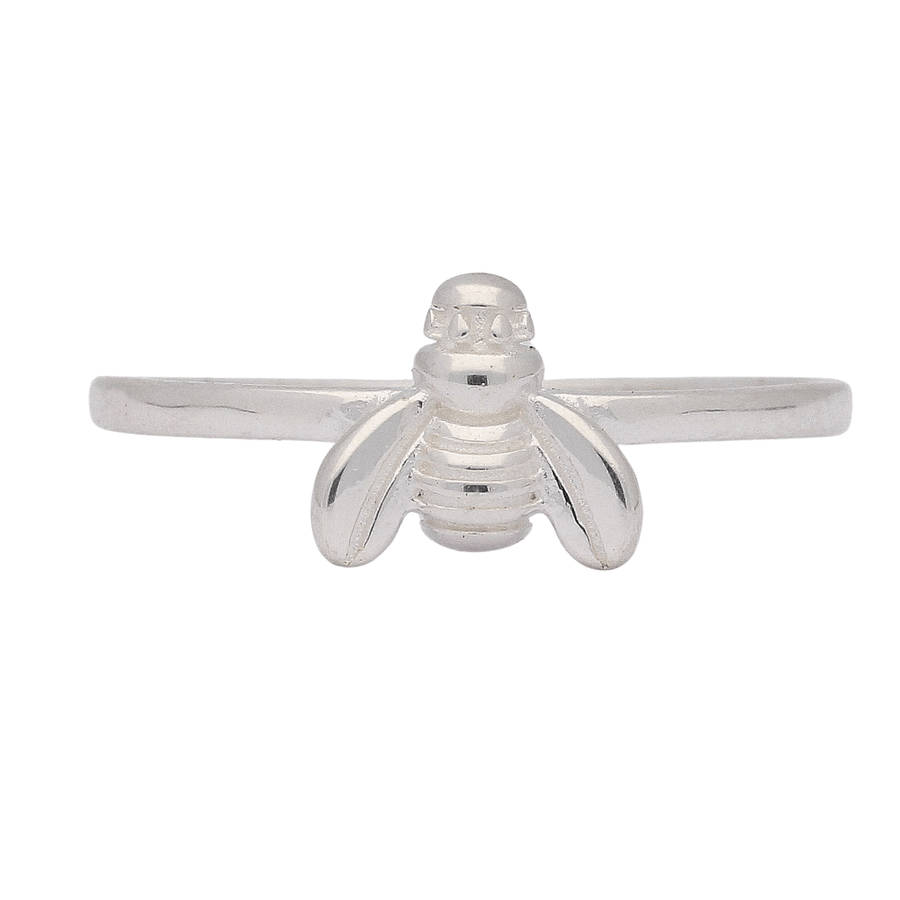 Small Bee Sterling Silver Ring