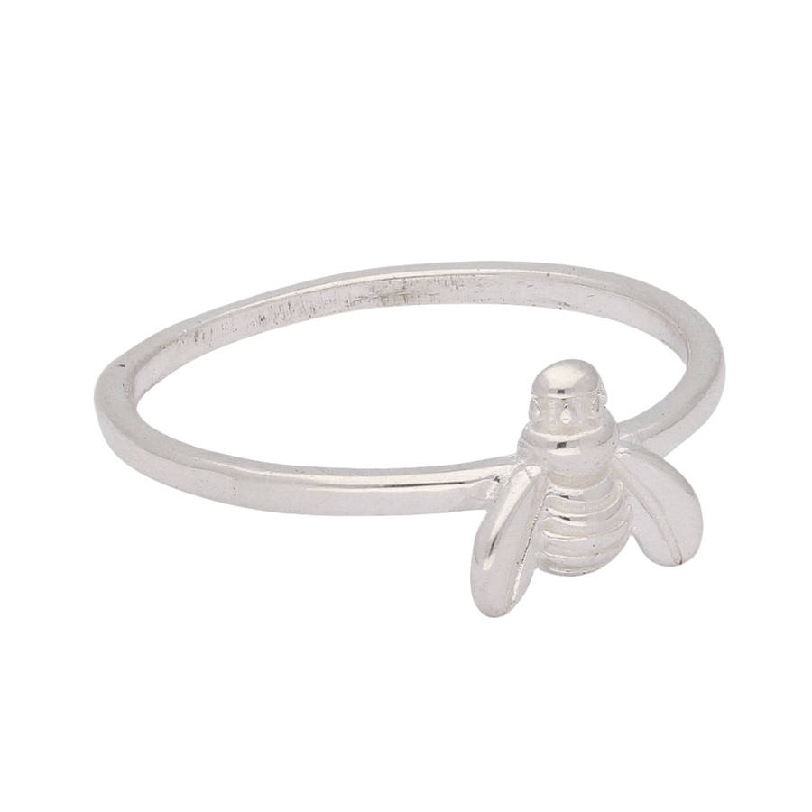 Small Bee Sterling Silver Ring