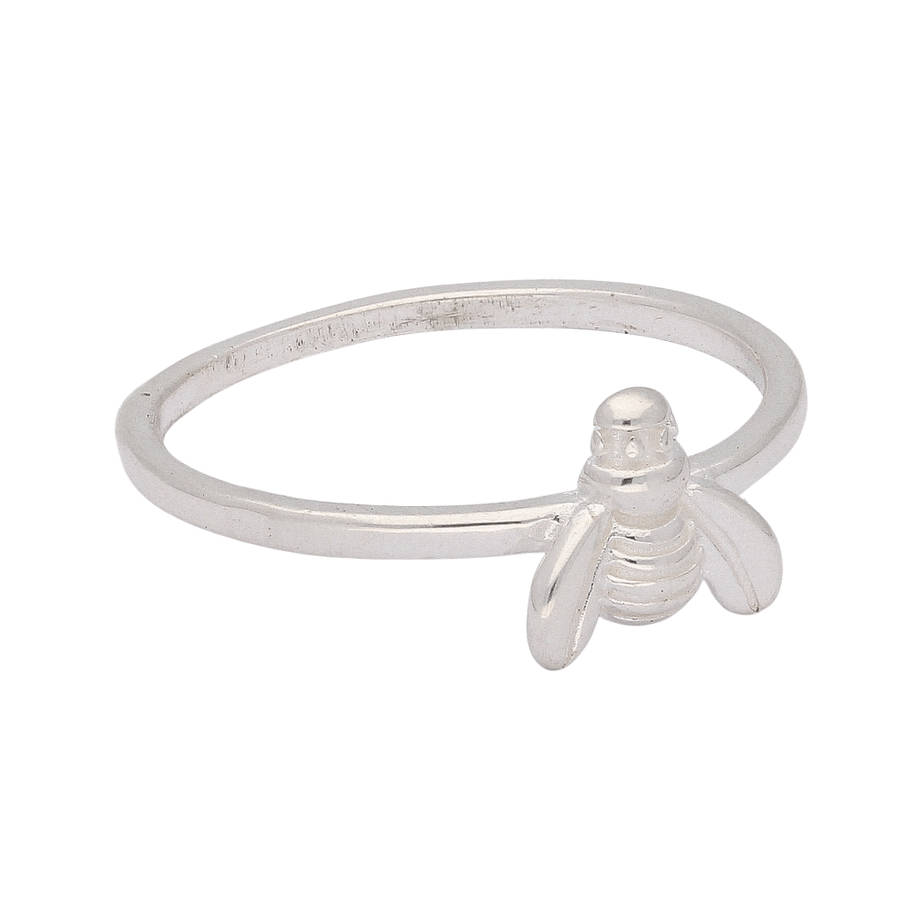 Small Bee Sterling Silver Ring