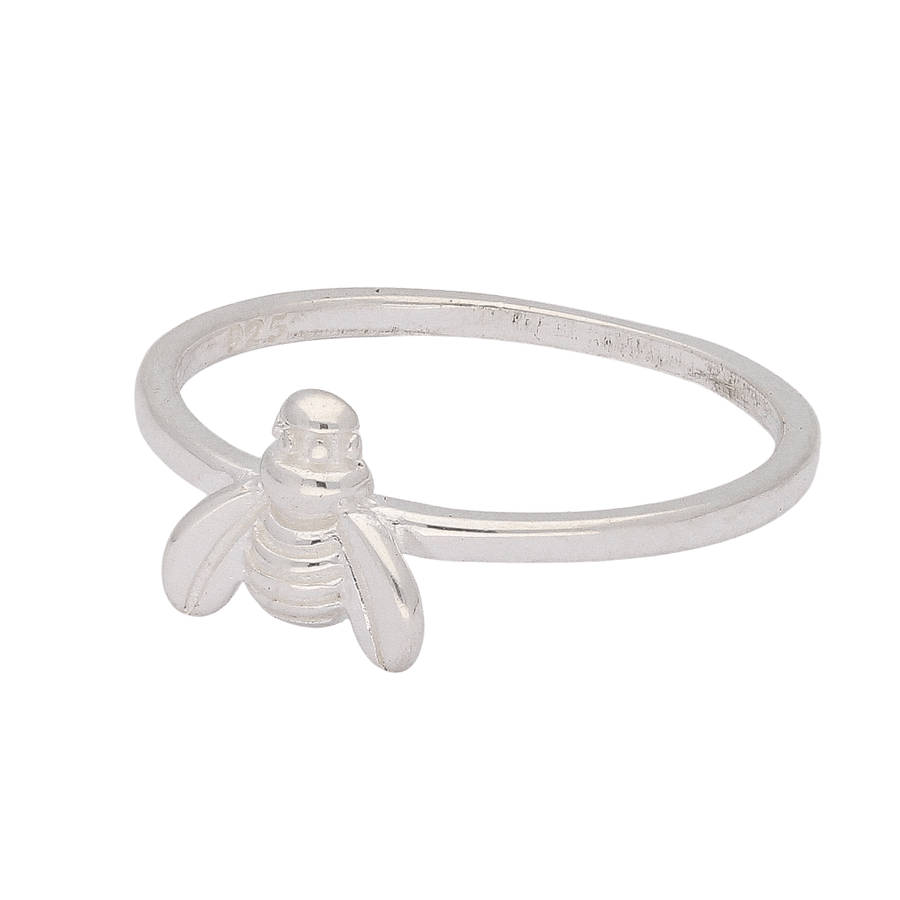 Small Bee Sterling Silver Ring