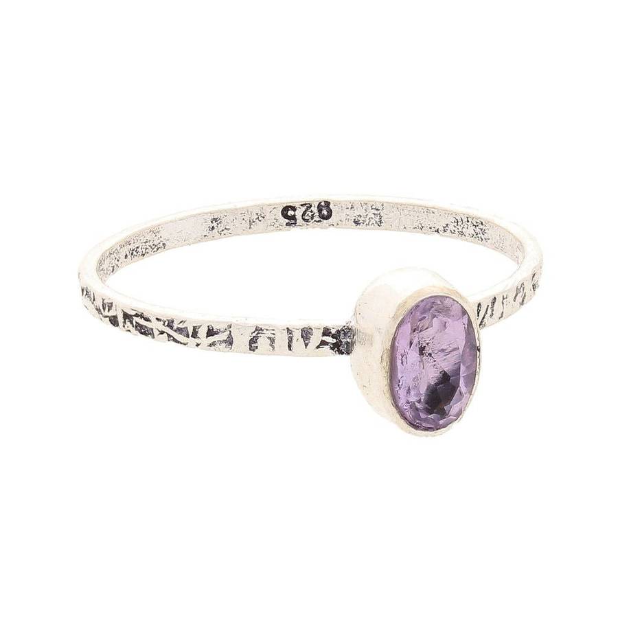 Stacks of Style: Purple Amethyst Oval Sterling Silver Stackable Ring