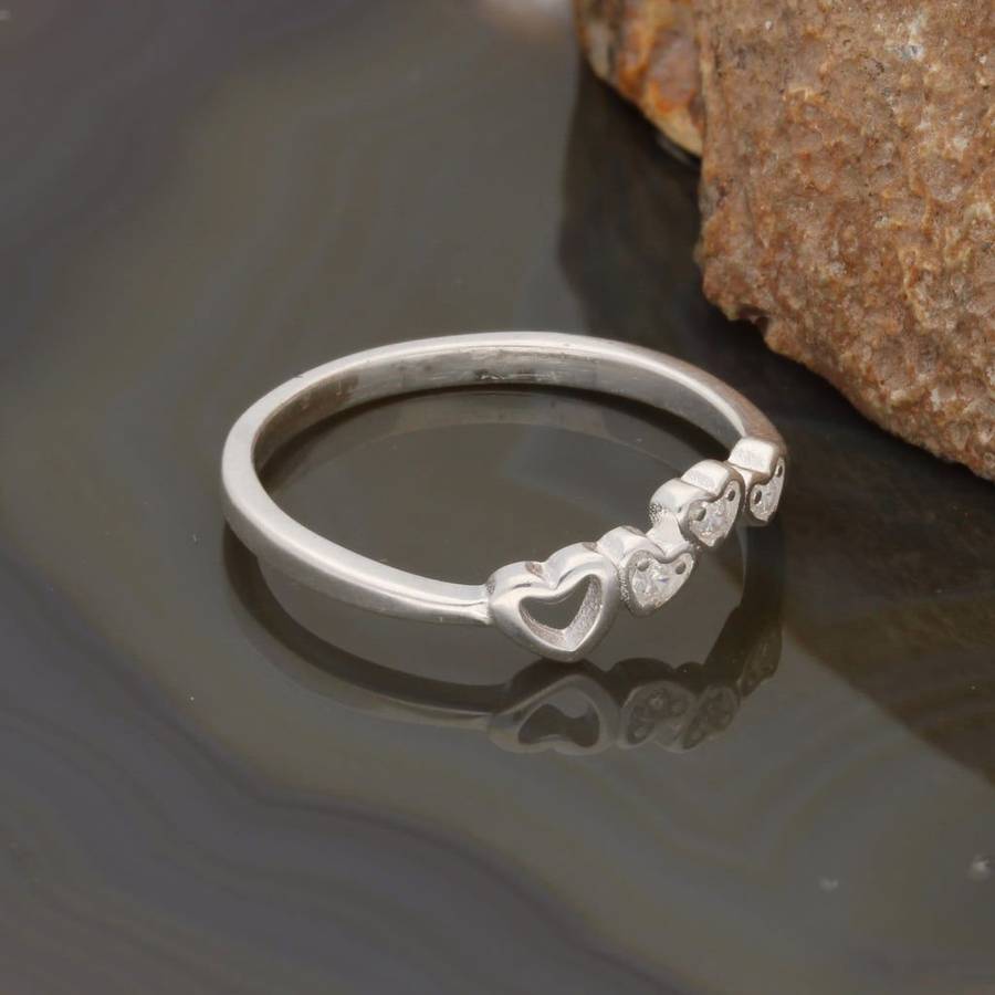 Tiny Hearts Embrace Silver Band