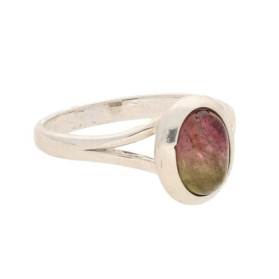 Watermelon Tourmaline Sterling Silver Ring