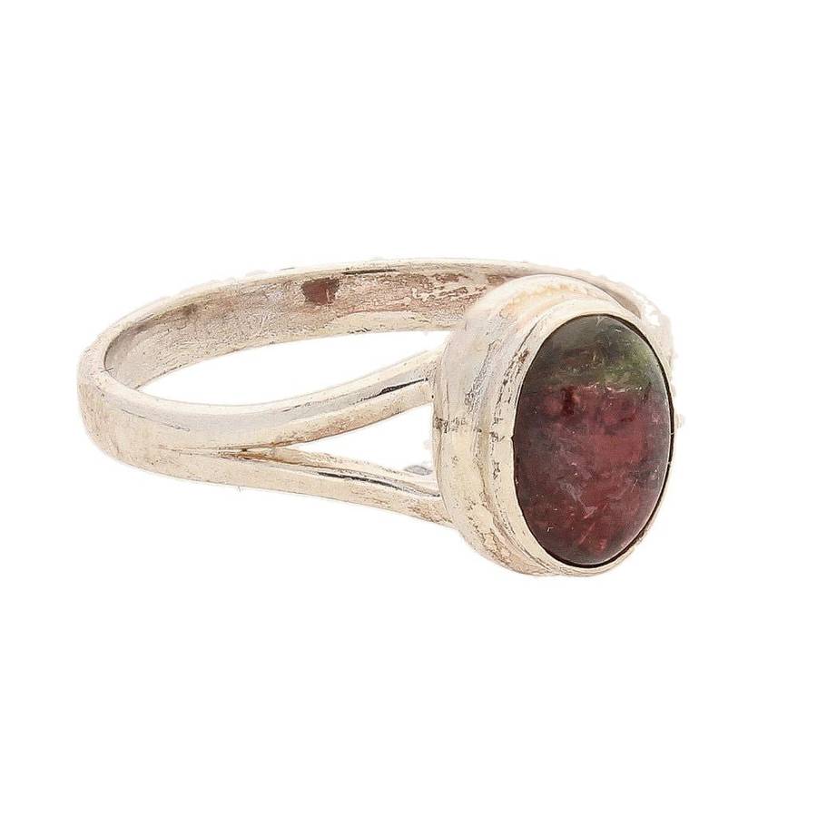 Watermelon Tourmaline Sterling Silver Ring