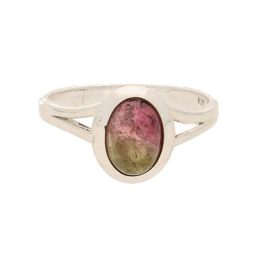 Watermelon Tourmaline Sterling Silver Ring