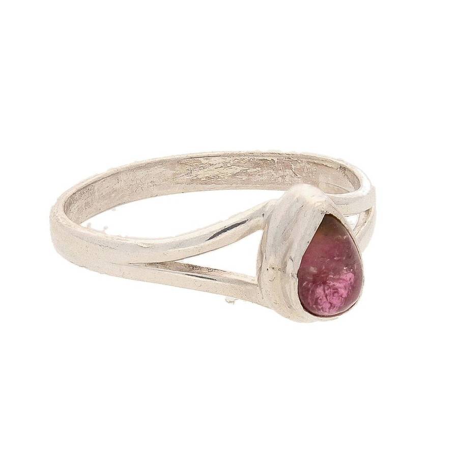 Watermelon Tourmaline Sterling Silver Ring