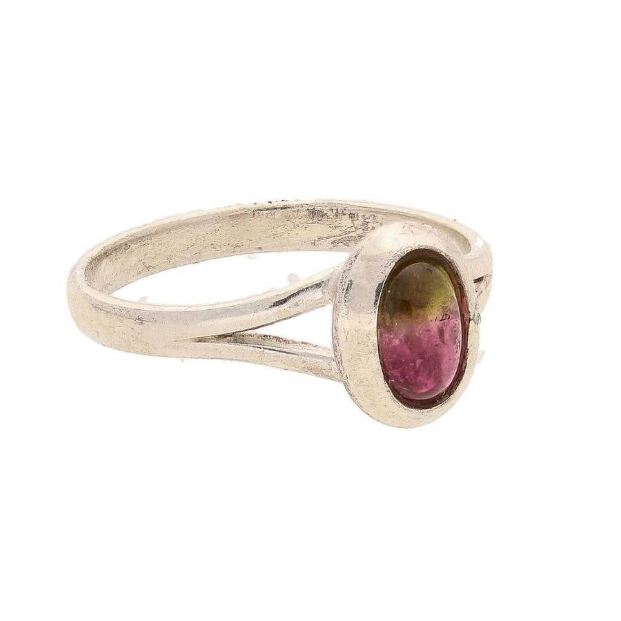 Watermelon Tourmaline Sterling Silver Ring