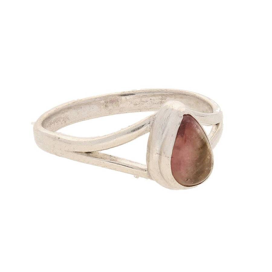 Watermelon Tourmaline Sterling Silver Ring