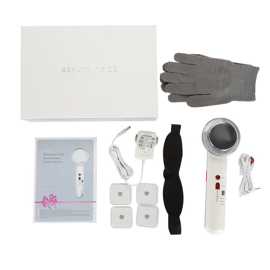 7 In 1 Ultrasonic Cavitation Body Fat Remover Cellulite Machine Electric Facial Massager - US Plug