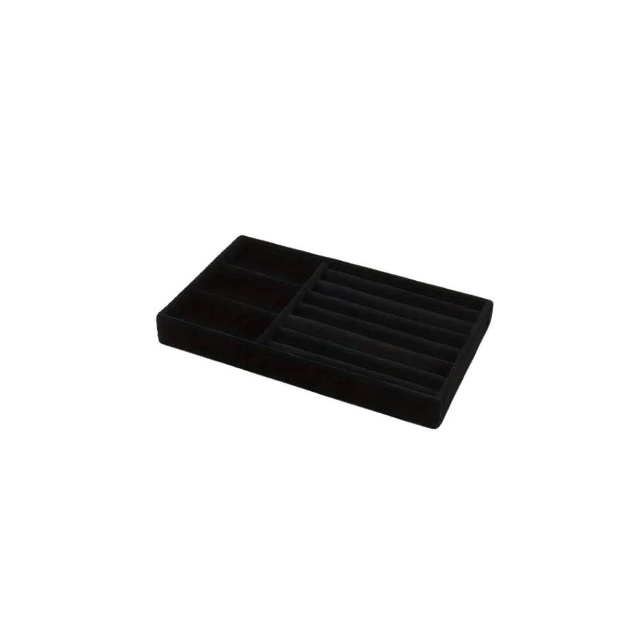 Black Velvet Jewellery Tray  3 & 1 Grid
