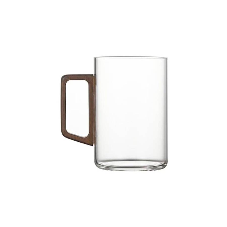 Glass Mug with Wooden Handle