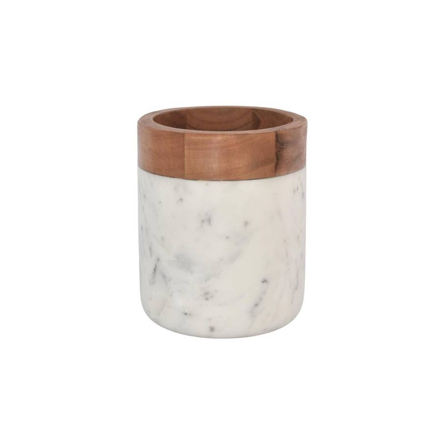 Marble Wine Holder with Wooden Trim