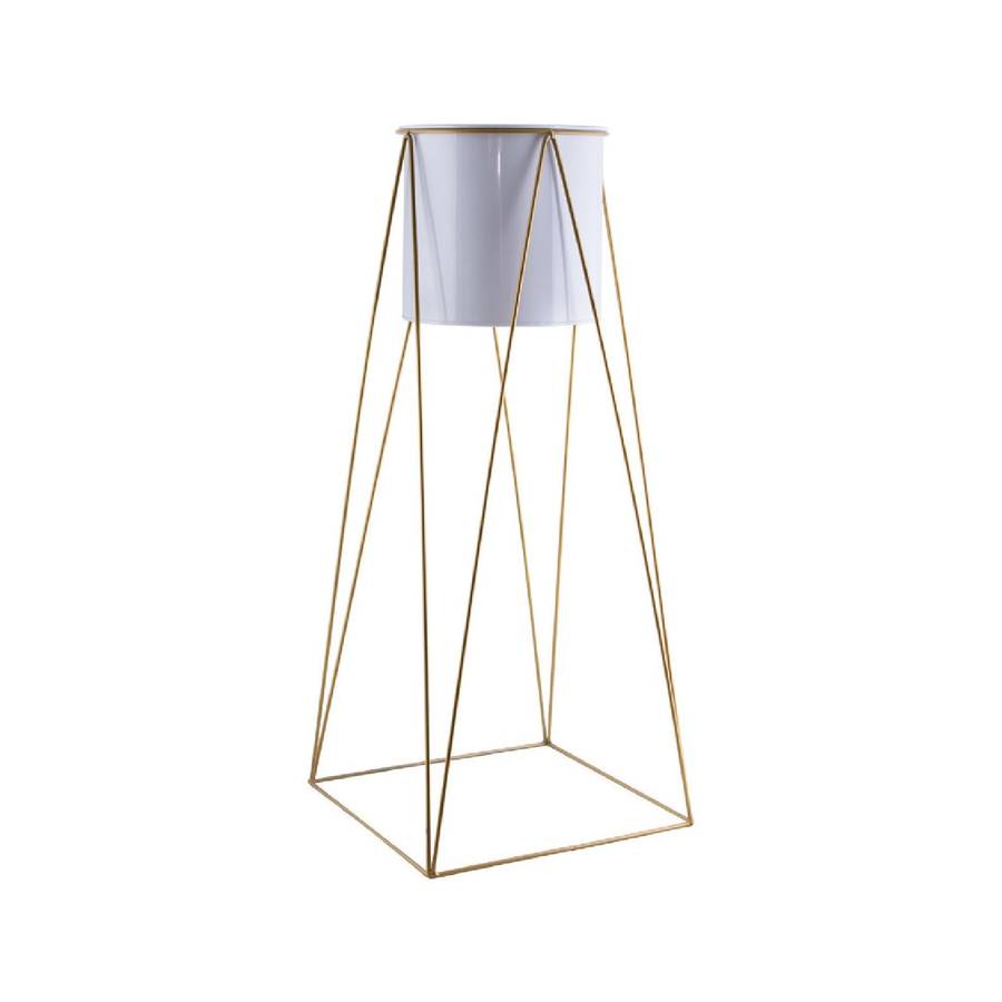 Metal Planter with Gold Stand - 70cm